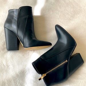BCBG Black chunky heel booties